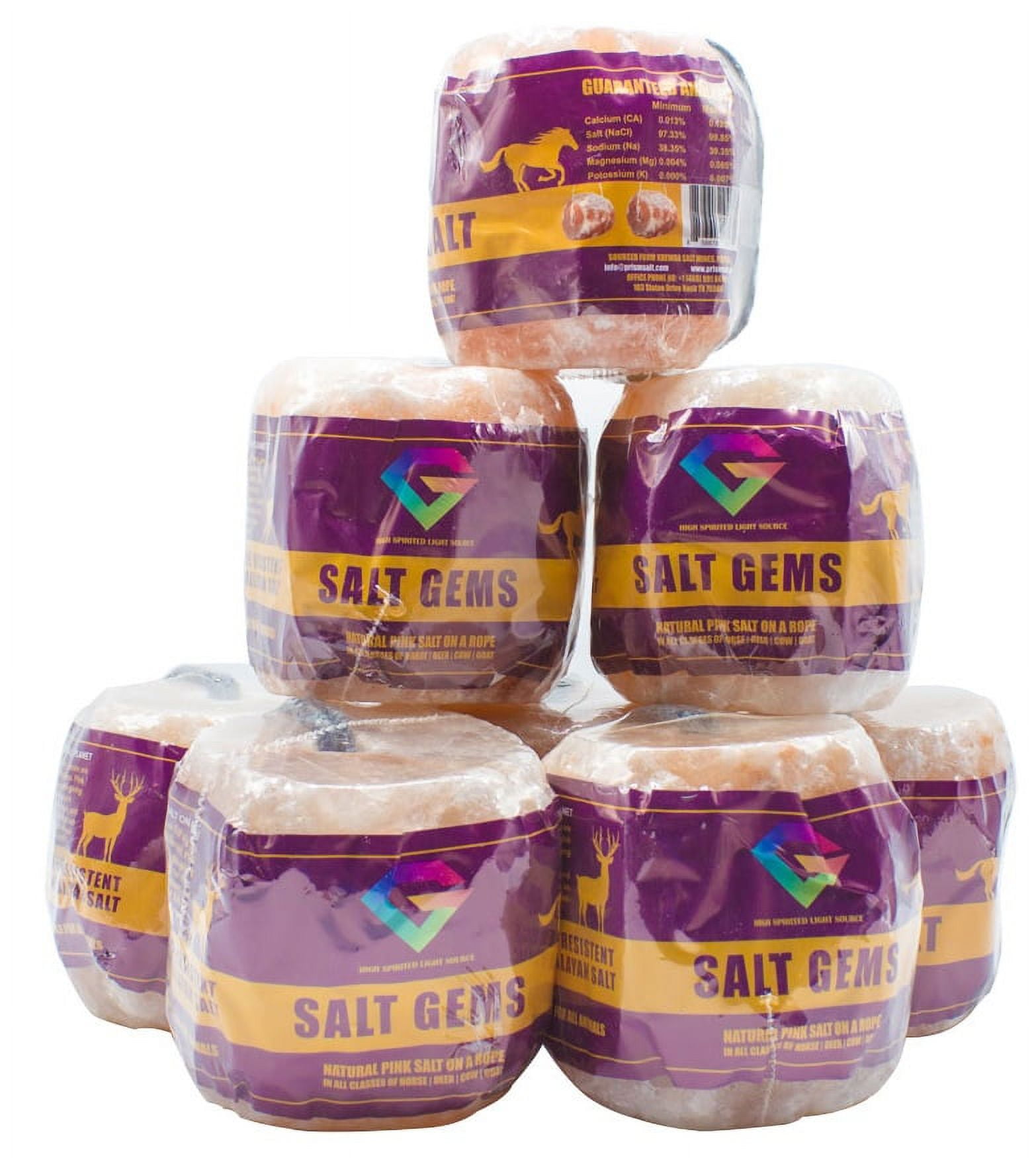 SALT GEMS 8 Pack 7.5 lbs, Himalayan Animal Salt Lick Pure Natural