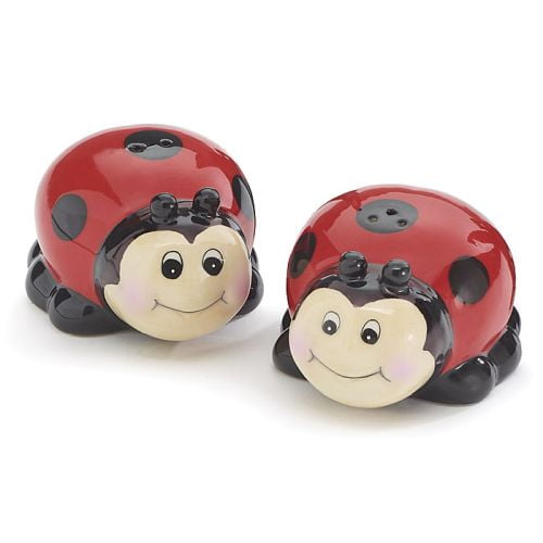 Whimsical Ladybug Lady Bug Salt and Pepper Shaker Set for Kitchen Decor