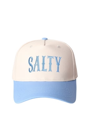 SALTY Embroidered Patchwork Trucker Cap | Adjustable Unisex Snapback, Coastal Vibes Essential