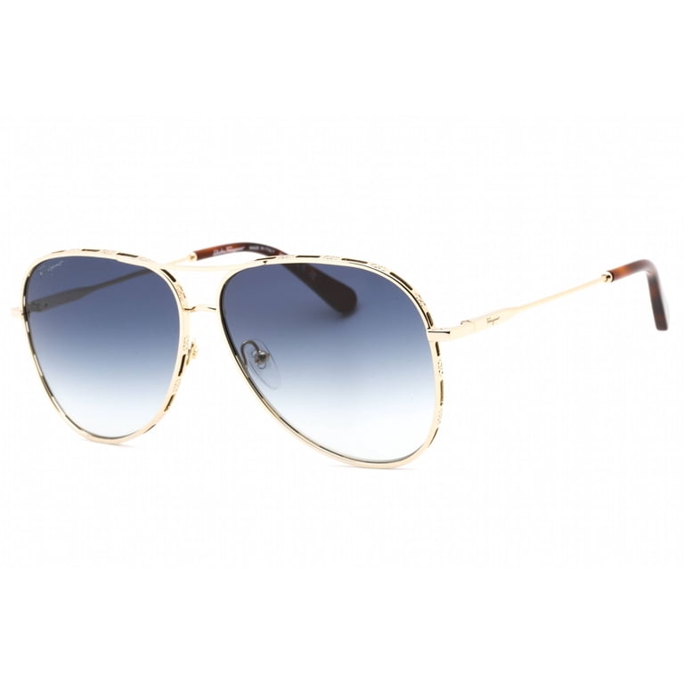 Salvatore Ferragamo Blue and Gold Aviator Sunglasses Buy Salvatore Ferragamo SF23774360S Blue Aviator Sunglasses  main image 3