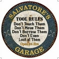 thumbnail image 1 of SALVATORE'S Garage Rules 14" Round Metal Sign Garage Décor 100140015497, 1 of 1