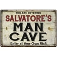 thumbnail image 1 of SALVATORE'S Man Cave Sign Rustic 8 x 12 High Gloss Metal 208120035392, 1 of 1