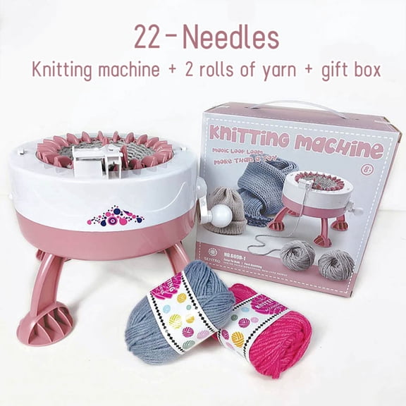 SALYWEE 22 Needles DIY Knitting Machine Toy, Handmade Craft Kit for Kids Girls, Make Scarf Hat Sweater Educational Gift