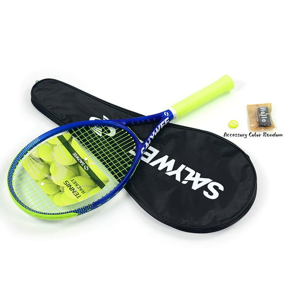 SALYWEE BLUE LEAP Professional Carbon Fiber Adult Tennis Racket, Shock-Absorbing, Vibrant Blue & Fluorescent Green, Frosted Texture, Ultra-Sticky Grip for Enhanced Control