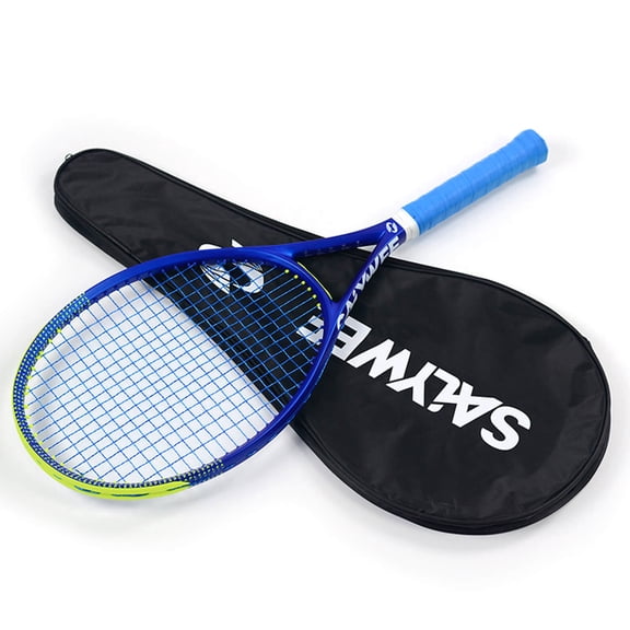 SALYWEE BLUE LEAP Professional Carbon Fiber Adult Tennis Racket, Shock-Absorbing, Vibrant Blue & Fluorescent Green, Frosted Texture, Ultra-Sticky Grip for Enhanced Control