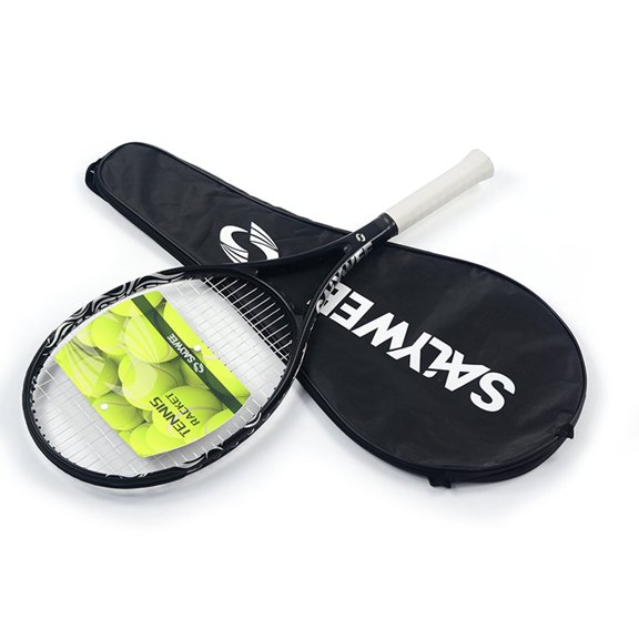 SALYWEE Silver Full Carbon Fiber Pro 27'' Tennis Racket 50-60lbs, 1619 String Pattern