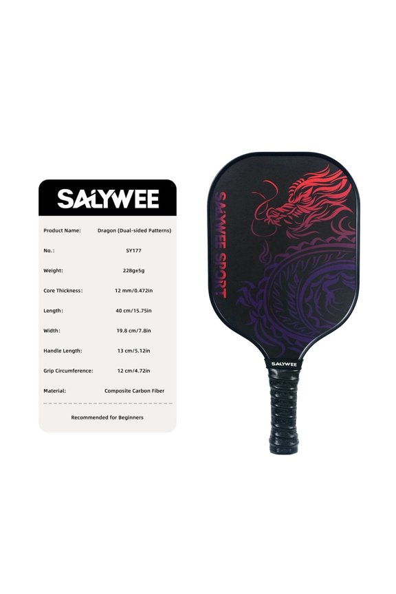 Dragon Element Fiberglass Pickleball Paddle - Matte Finish, Two-Tone Face, Single Pack
