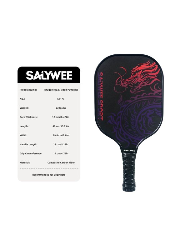 Dragon Element Fiberglass Pickleball Paddle - Matte Finish, Two-Tone Face, Single Pack