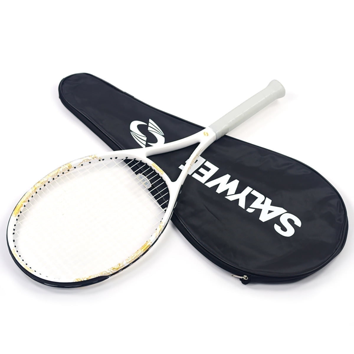 SALYWEE Golden Dragon Series Tennis Racquet, Pre-Strung, Black/White, 11.3 oz. Weight, 105 Sq. in. Racquet Head Size