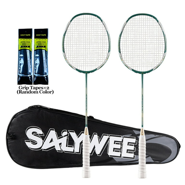 SALYWEE Holy Warrior 2pcs Badminton Pro Racket Carbon Fiber Tension 26-28 lbs with Bag and 2 Tapes SALYWEE Holy Warrior 2pcs Badminton Pro Racket Carbon Fiber Tension 26-28 lbs with Bag and 2 Tapes