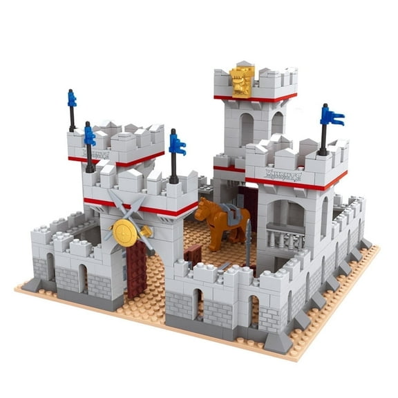 SALYWEE Medieval Lion Knight Castle Micro Building Blocks Kit with Figures - 680+ Pieces, Home & Office Decor, Collectible Display
