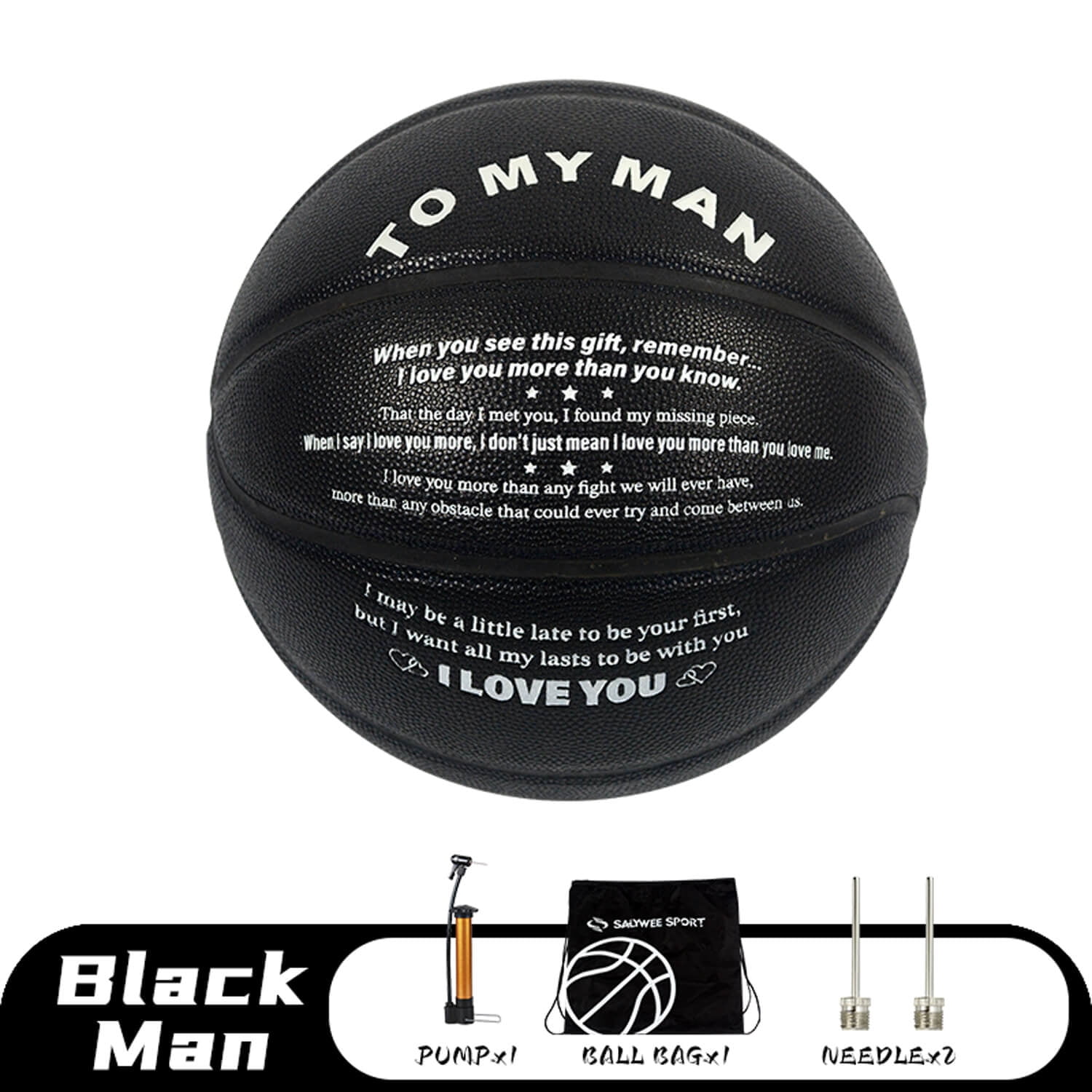 SALYWEE No.7 PU International Standard Basketball with Free Pump&Bag Best Gift for Adult Teens Sports