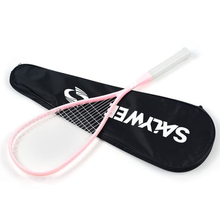SALYWEE Professional Full Carbon Fiber Olivia 2.0 Series Squash Racquet with Free Bag, Tension 55-60lbs, Shock-Dampening, Sporting Goods for Indoor and Outdoor Games