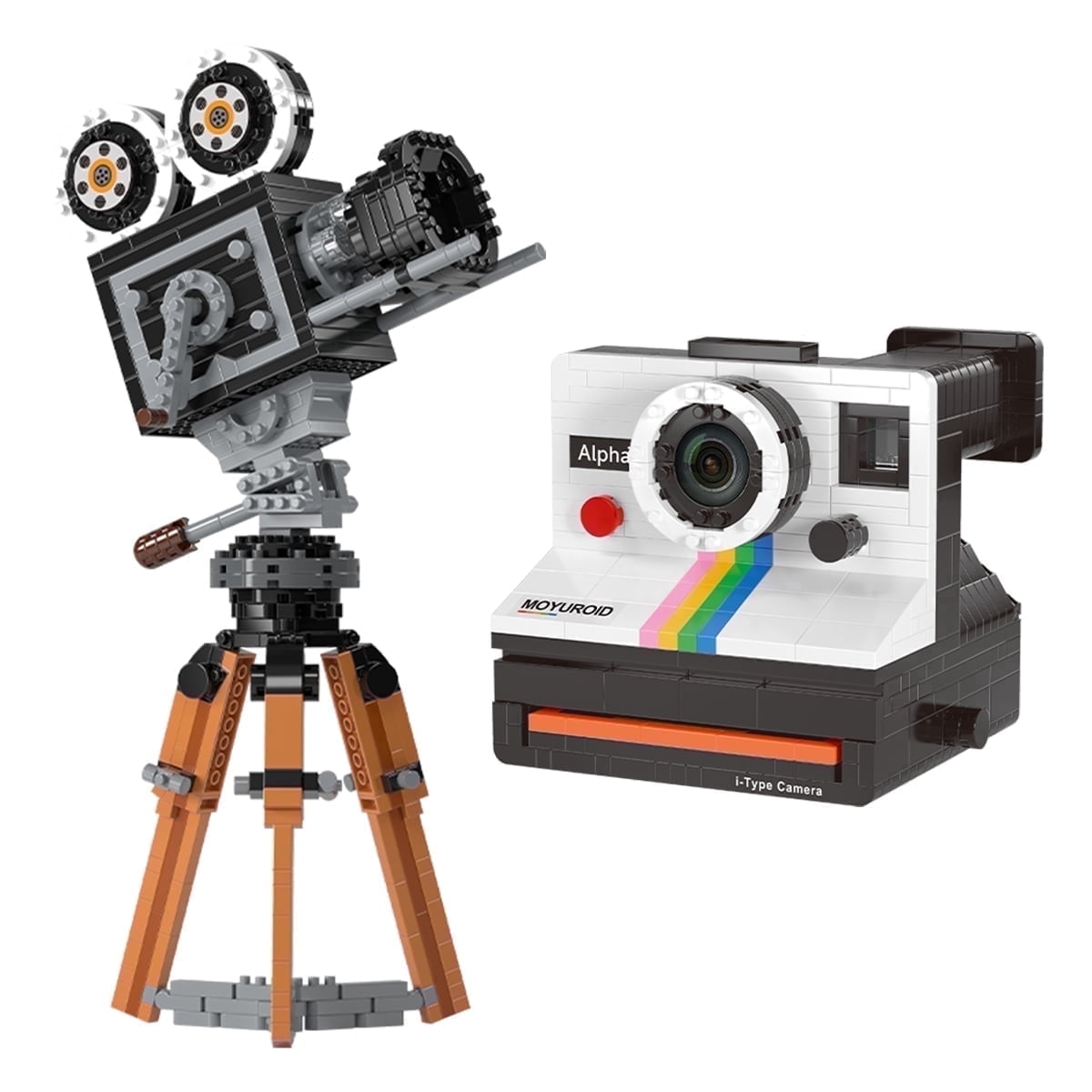 Camera Building Blocks DIY Creative Assembling Retro Old-Fashioned Camera Simulation Building ...