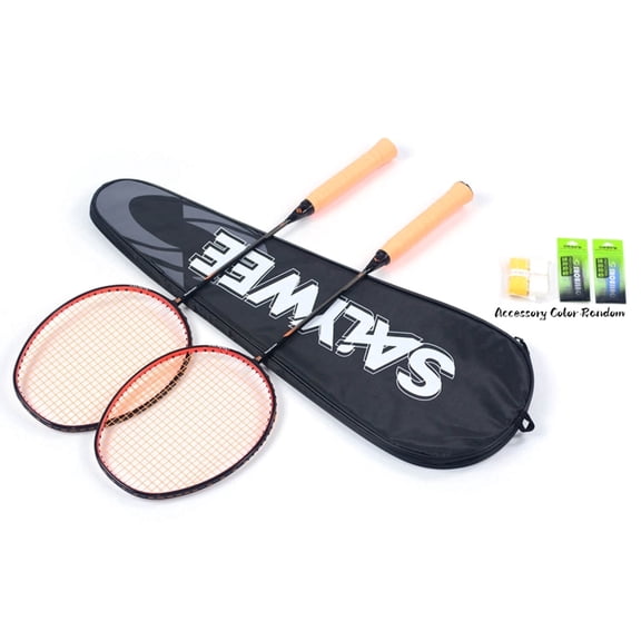 SALYWEE SF Full Carbon Fiber 6U G5 Orange Pro Badminton Racket 28-32LBS, Free Accessories