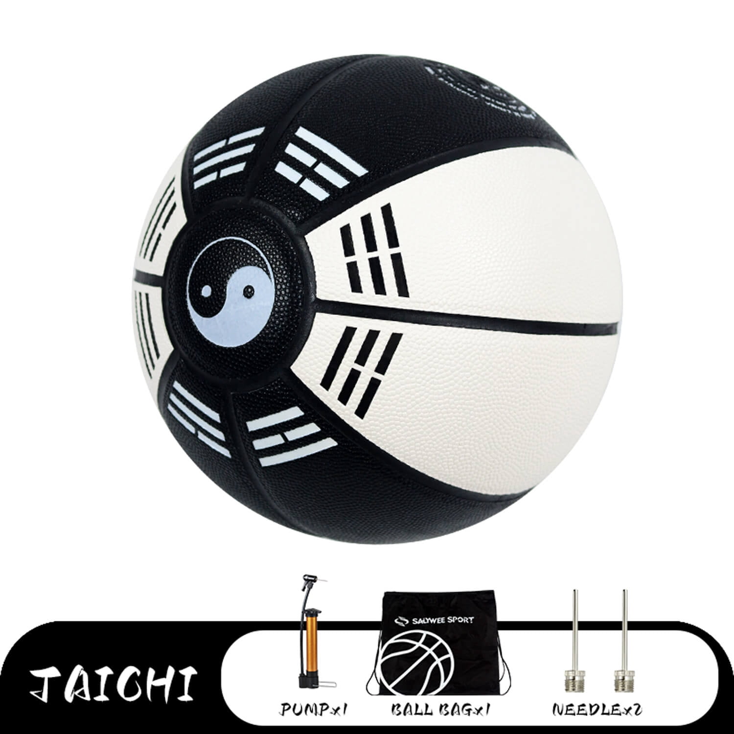 SALYWEE Size 7 29.5'' Basketball, Chinese Style TAICHI, Professional Grade Ball for Sporting Game and training, PU Moisture-Absorbent Material Non-Slip and Wear-Resistant