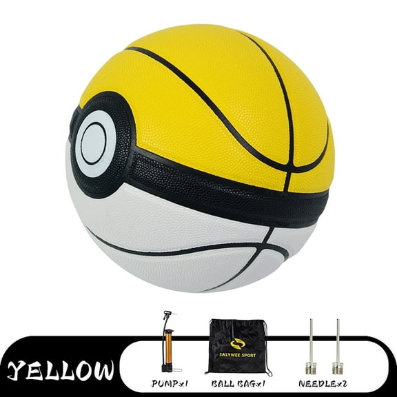 SALYWEE Size 7 29.5" Official Indoor/Outdoor Youth Premium PU Streetball, Yellow Elf Basketball