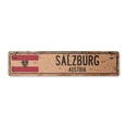 thumbnail image 1 of SALZBURG AUSTRIA Vintage Aluminum Street Sign Austrian flag city country road rustic metal tin wall gift | Indoor/Outdoor | 18" Wide, 1 of 4