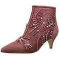 thumbnail image 1 of SAM EDELMAN Kami Kitten Heel Pointed Embroidered Booties In Misty Rose Suede (5.5), 1 of 2