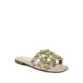 thumbnail image 1 of SAM EDELMAN Womens Beige Cutout Comfort Embellished Padded Bay Round Toe Block Heel Slip On Sandals 5 M, 1 of 4