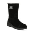 thumbnail image 1 of SAM EDELMAN Womens Black 1" Platform Comfort Lug Sole Logo Water Resistant Kaylie Round Toe Wedge Slip On Leather Snow Boots 6 M, 1 of 4