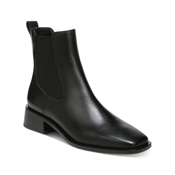 SAM EDELMAN Womens Black Goring Thelma Square Toe Block Heel Leather Booties 7.5 M