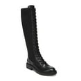 thumbnail image 1 of SAM EDELMAN Womens Black Knit Stretch Lug Sole Lila Round Toe Block Heel Lace-Up Leather Combat Boots 5 M, 1 of 3