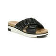 thumbnail image 1 of SAM EDELMAN Womens Black Logo Hardware Ruched Padded Aida Round Toe Platform Slip On Leather Slide Sandals 5.5 M, 1 of 4