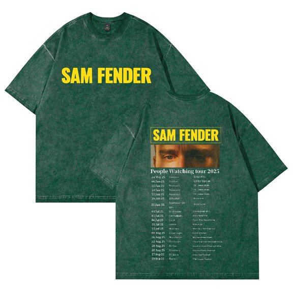 SAM FENDER T-shirt Crewneck Short Sleeve Tee Women Men Streetwear Tops Hip Hop Clothes Cotton T-shirt