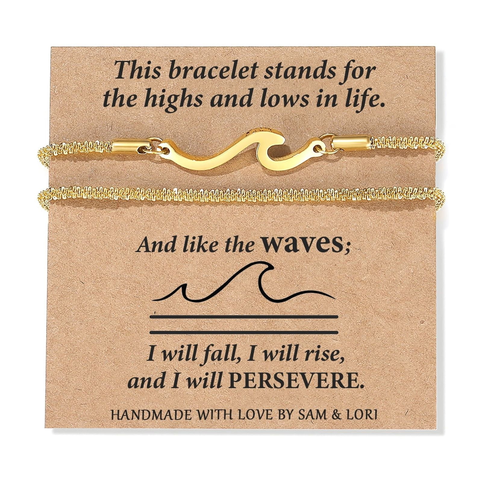 SAM & LORI Gold Bracelets for Women Friendship Birthday Gifts Inspirational Best Friend Bestie Sister Teen Gift Ideas Charm Bracelet Stackable Christmas Stocking Stuffers Valentines