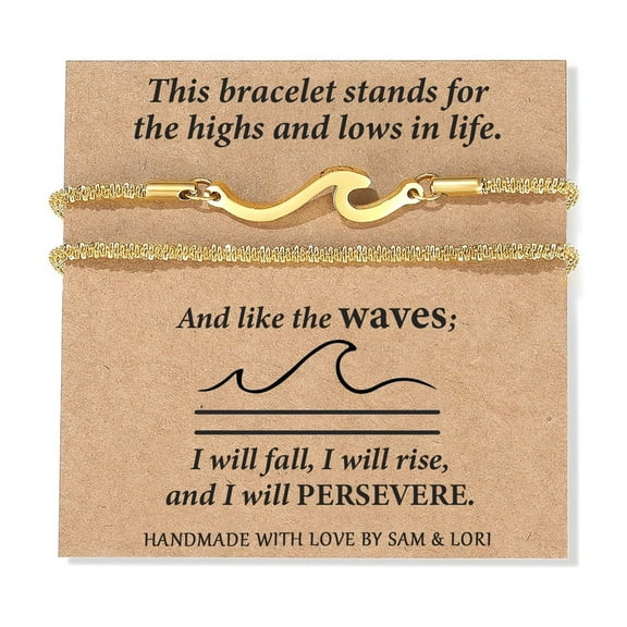 SAM & LORI Gold Bracelets for Women Friendship Birthday Gifts Inspirational Best Friend Bestie Sister Teen Gift Ideas Charm Bracelet Stackable Christmas Stocking Stuffers Valentines