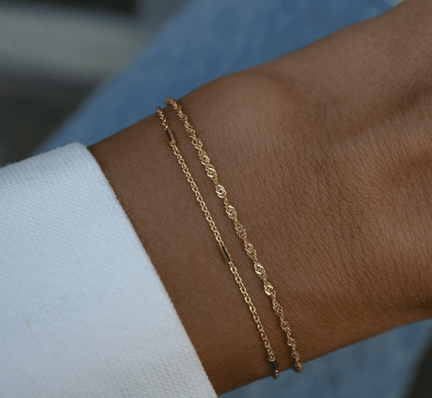 SAM & LORI Gold Bracelets for Women Gifts Jewelry Fashion Accessories Cute Trendy Dainty Bracelet Stack Teens Summer Bangles Stainless Steel Minimalist Pulseras Para Mujer