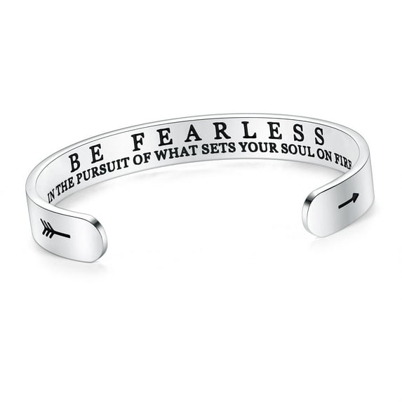 Sam & Lori Inspirational Bracelet for Women Best Friend Teen Girls Teenager Adults Motivational Encouragement Strength Be Fearless Cuff Bracelets