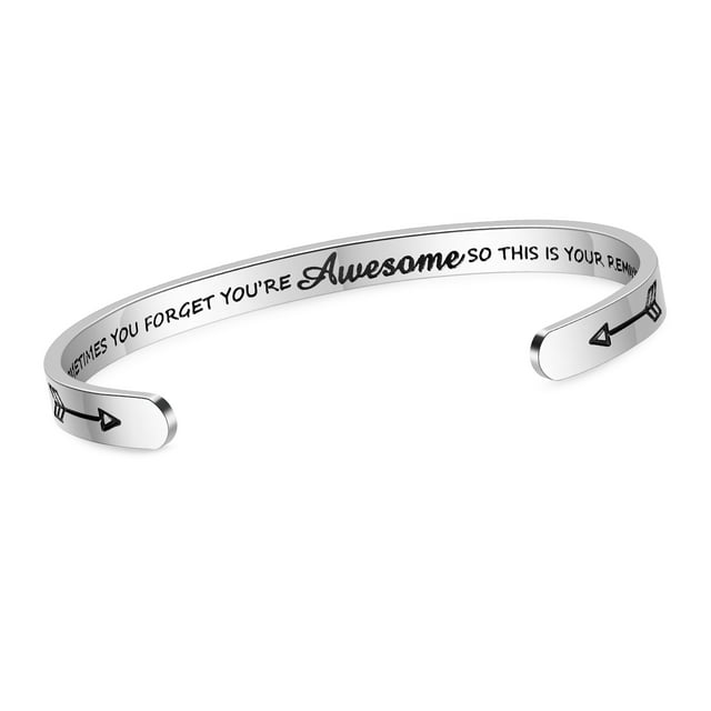 SAM & LORI Teen Girl Gifts Inspirational Cuff Bracelet for Daughter Teenage Best Friend Bff Female Women Cute Sobriety  Stuff for Birthday Graduation Idea Sometimes You Forget You Are Awesome