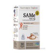 SAM-e 400mg - 30 Enteric Coated Caplets - Non-GMO Project Verified - Cold Form Blister Packed - Vegan - Kosher - Gluten Free - Soy Free - Natures Trove