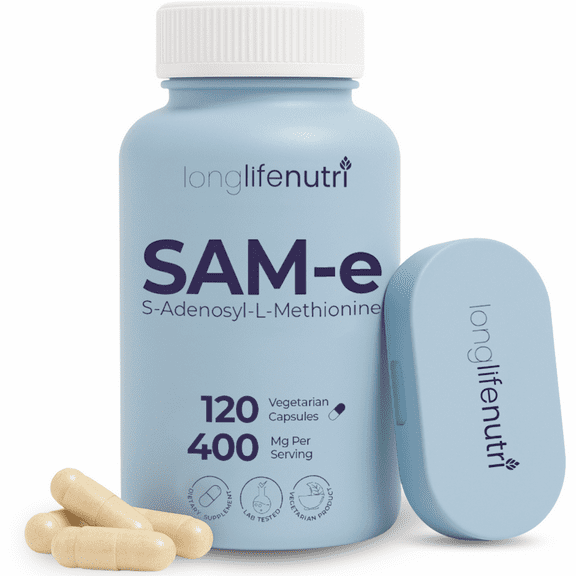 SAM-e Supplement 400mg - 120 Vegetarian Capsules, For Mobility & Flexibility