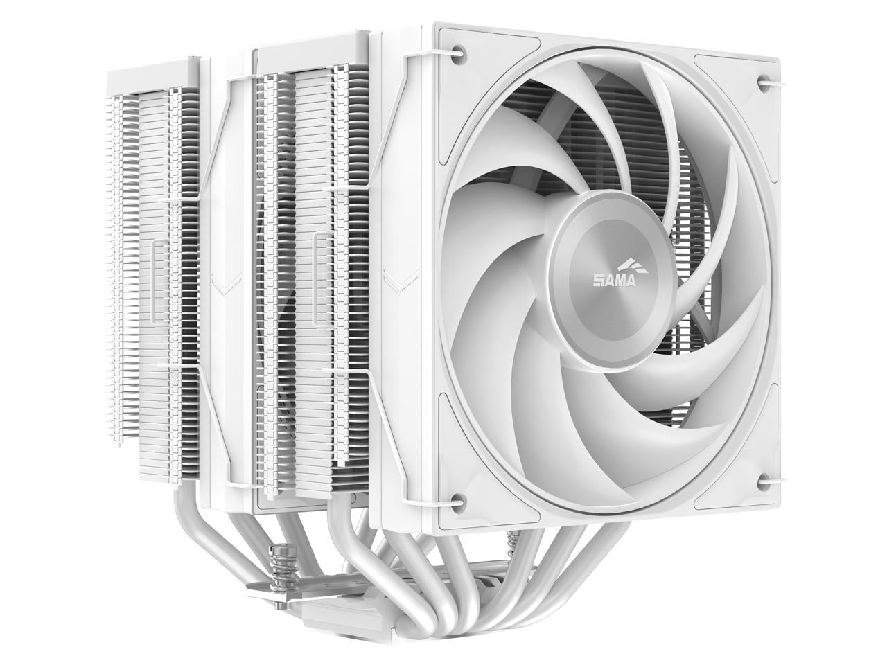 Sama A60White Dual-Tower CPU Air Cooler White6 Heat Pipes Dual 120mm PWM
