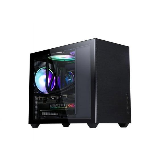 SAMA IM01 Pro Back Plug Motherboard Steel / Tempered Glass Computer Case Micro ATX Tower PC Matx Case Black