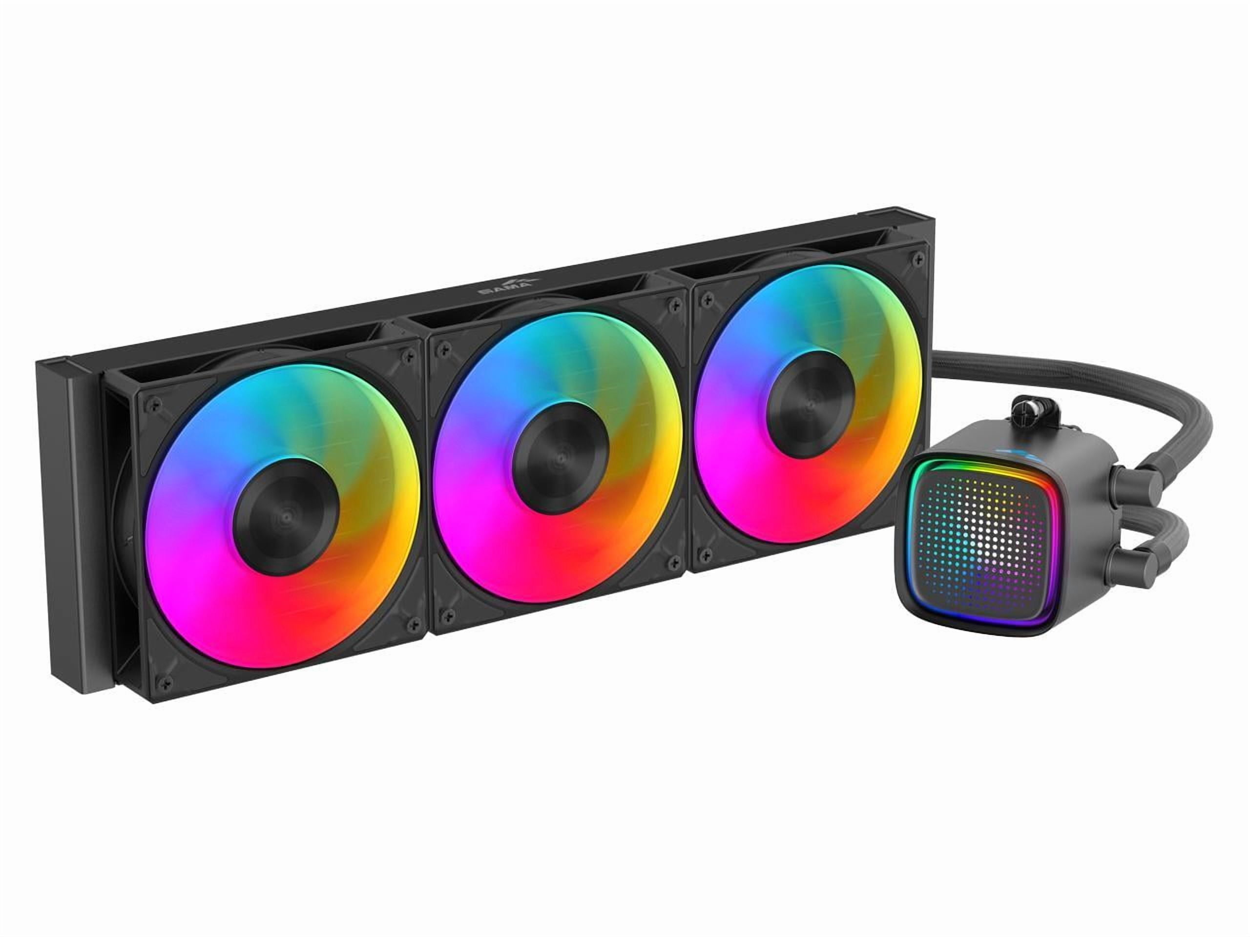 SAMA L50 360mm Liquid CPU Cooler AIO Cooler with ARGB Infinity Mirror Effect 3x120mm ARGB Light Sync with Motherboard PWM 28mm Fans Low-Noise for AMD:AM4 AM5/Intel LGA 1700/1150/1151/1200/1851