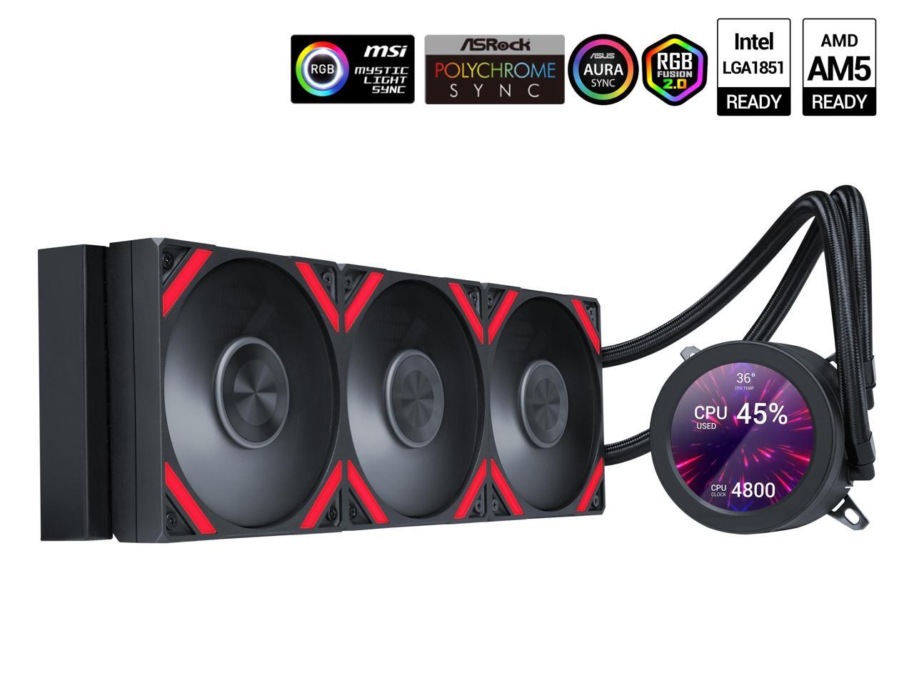 SAMA Q70 Black CPU Liquid Cooler, 360MM Liquid Water AIO CPU Cooler ...