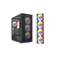 thumbnail image 1 of SAMA S40 Black ATX Mid Tower Case - High Airflow, 4x 120mm ARGB PWM Fans, Tempered Glass, Mesh Front, Type-C, Supports ATX/M-ATX/ITX & 4090 GPUs - Computer Case, 1 of 7
