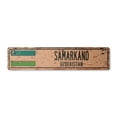 thumbnail image 1 of SAMARKAND UZBEKISTAN Vintage Aluminum Street Sign Uzbek Uzbekistani flag city country rustic metal tin gift | Indoor/Outdoor | 24" Wide, 1 of 4