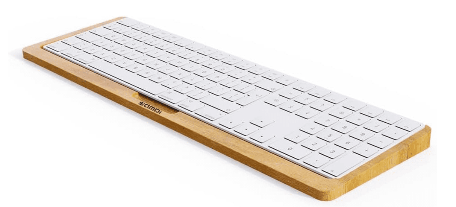 SAMDI Ergonomic Computer Wooden Desktop Shelf for Comfortable Keyboard Tray