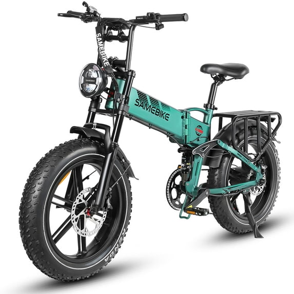 SAMEBIKE 20" Folding Electric Bike for Adults, 750W Motor, 20 MPH, 48V 17Ah Battery, 20"x4.0 Fat Tires, Full Suspension, 7-Speed
