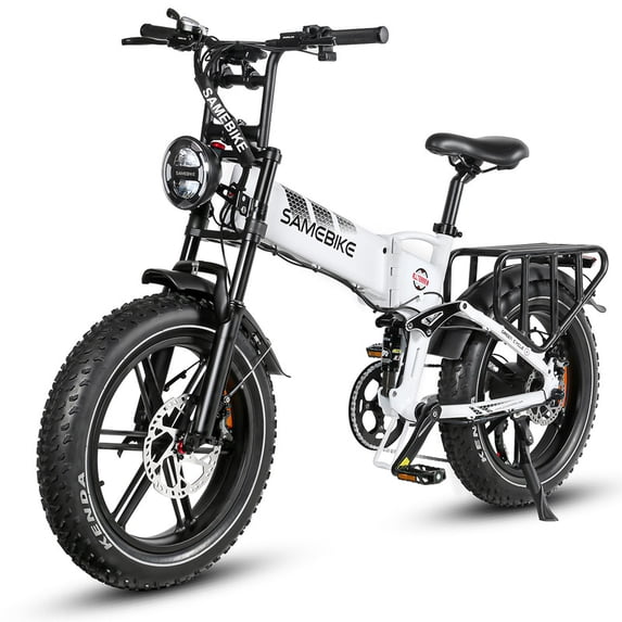 SAMEBIKE 20" Folding Electric Bike for Adults, 750W Motor, 20 MPH, 48V 17Ah Battery, 20"x4.0 Fat Tires, Full Suspension, 7-Speed