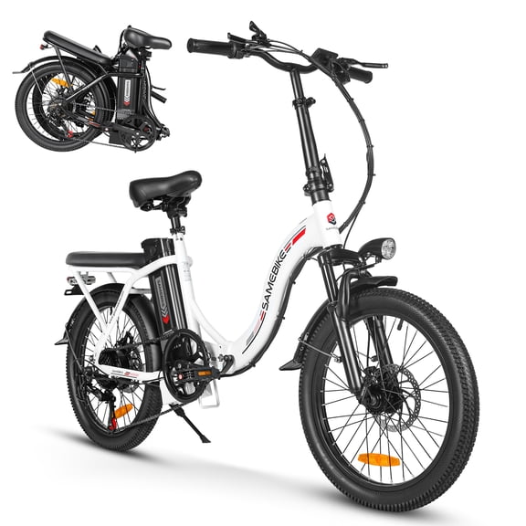 SAMEBIKE Electric Bike for Adults, 20" x 3" Fat Tire Ebike, 749W Motor, 20MPH, 468Wh Removable Battery, Up to 60 Miles Range, 7-Speed Step-Thru Commuter Electric Bicycle