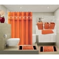 thumbnail image 1 of SAMIMPORT-2011 19-Piece Bathroom Linen & Accessory Set with Geometric Burgundy Print Design, Includes Non-Slip Rugs, Bath Mat, Shower Curtain, 1 of 3