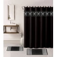 thumbnail image 1 of SAMIMPORT-2011 BUTTERFLY BLACK 15-PIECE BATHROOM SET, 2-RUGS/MATS, 1 -FABRIC SHOWER CURTAIN, 12-FABRIC COVERED RINGS NON SLIP RUGS, 1 of 1