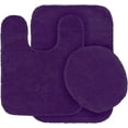 thumbnail image 1 of Bathroom Collection 3 Pieces Includes, 1 Contour Mat, 1 Lid Toilet Cover, 1 Bath Mat Anti-Slip With Rubber Backing #6 Purple Solid Color, 1 of 5