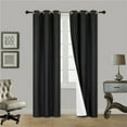 thumbnail image 1 of SAMIMPORT-2011 Black Faux Silk Thermal Foam Lined Grommet Blackout Curtains, 35” x 63”, 1 of 1